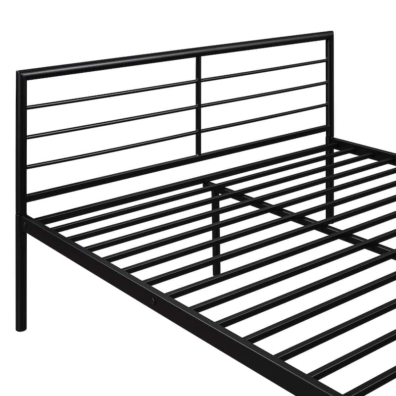 Twin Over Full Metal Bunk Bed with Desk