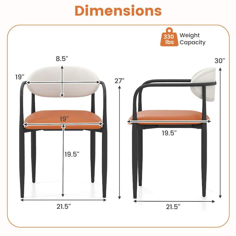 Costway Upholstered Dining Chairs Set of 2/4 with Cushioned Backrests