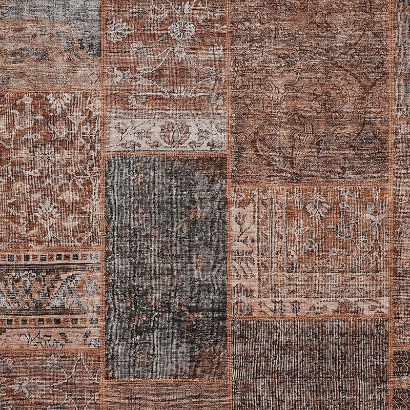 HomeRoots Patchwork Transitional Rectangle Outdoor Rug