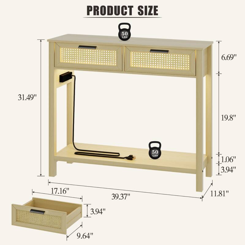 39.37"console Table With Light