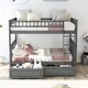 preview thumbnail 11 of 16, Full over Full Wood Bunk Bed with Two Storage Drawers, Convertible Design