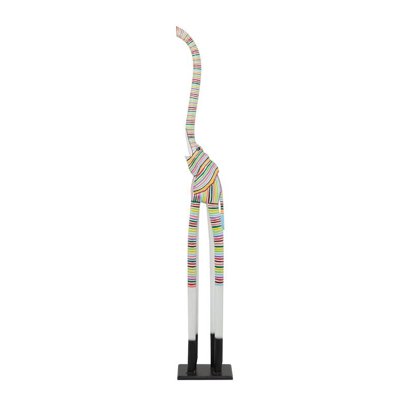 Vibrant Handmade Safari Animal Sculpture Collection - Wood or Metal Elephant & Giraffe for Indoor & Outdoor Decor