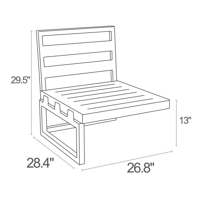30" White Outdoor Patio Extension Lounge Chair with Taupe Sunbrella Cushion
