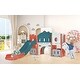 preview thumbnail 22 of 25, Kids Slide Playset Structure, Freestanding Castle Climber with Slide and Basketball Hoop, Toy Storage Organizer
