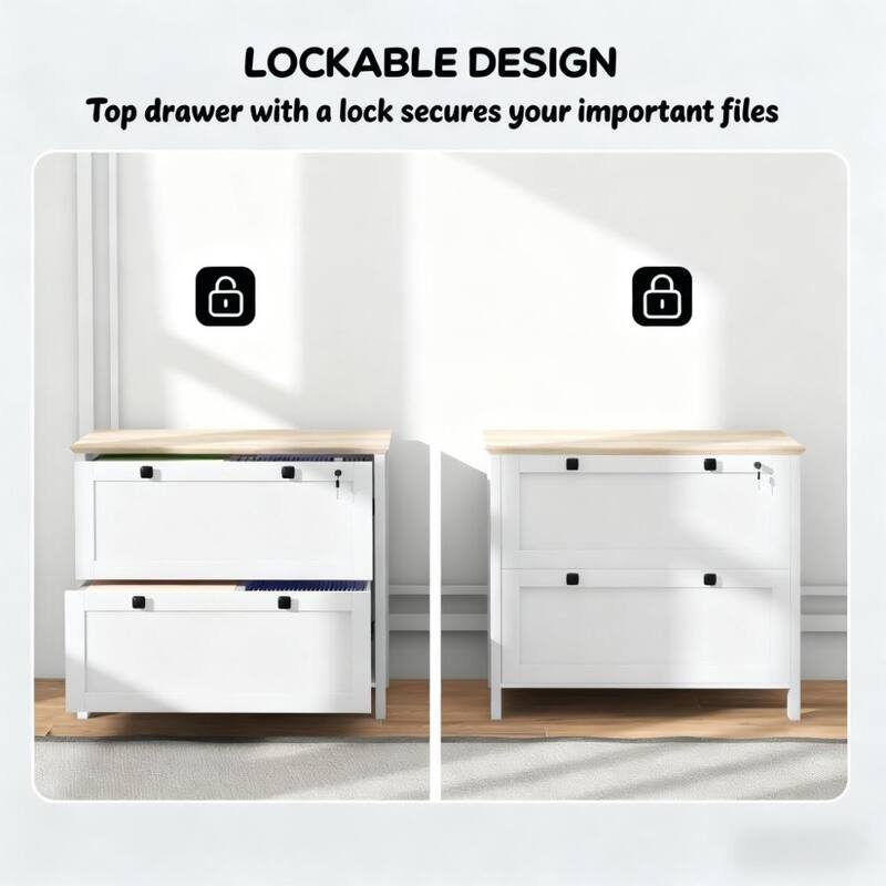 Lateral File Cabinet,Filing Cabinet with Adjustable Hanging Bar,For Home and Office