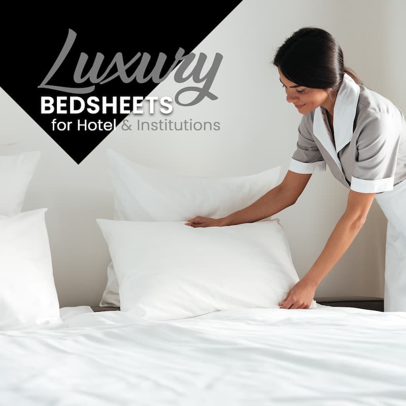 Grand Estate Hotel 315 TC Wrinkle-Resistant Cotton-Rich Flat Sheet Set, White