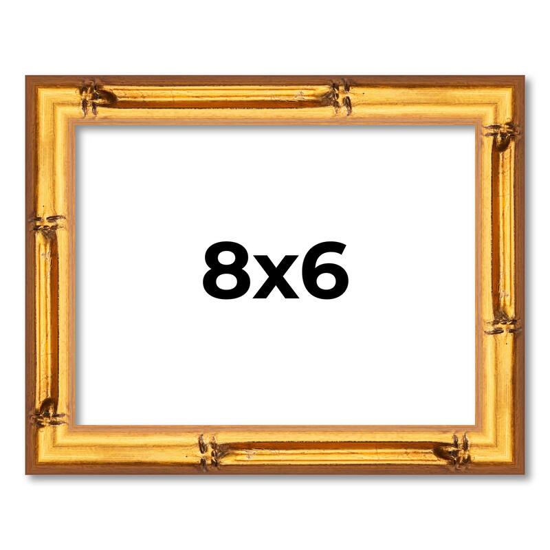 8x6 Frame Gold Bamboo Picture Frame - Complete Modern Photo Frame