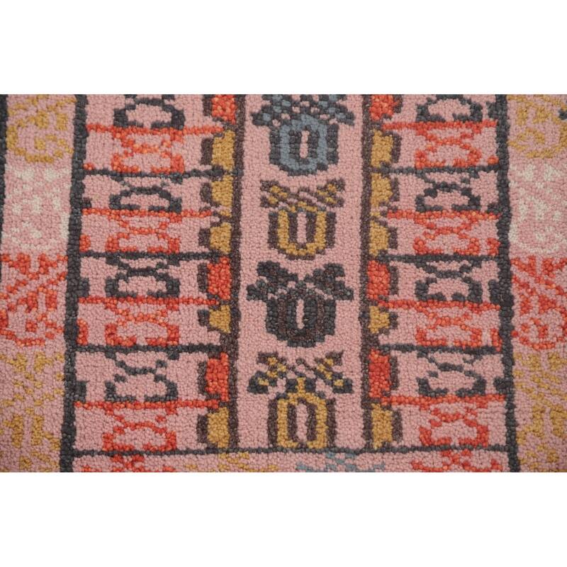 Geometric Khotan Oriental Runner Rug Wool Carpet - 2'6"x 9'9"