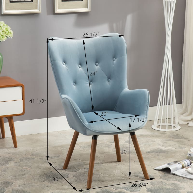 Chocolate 30" Polyester Button Tufted Accent Chair