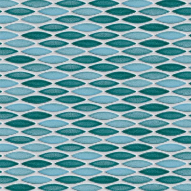 Merola Tile Pescado Glossy Agua 12" x 12-1/2" Porcelain Floor and Wall Tile