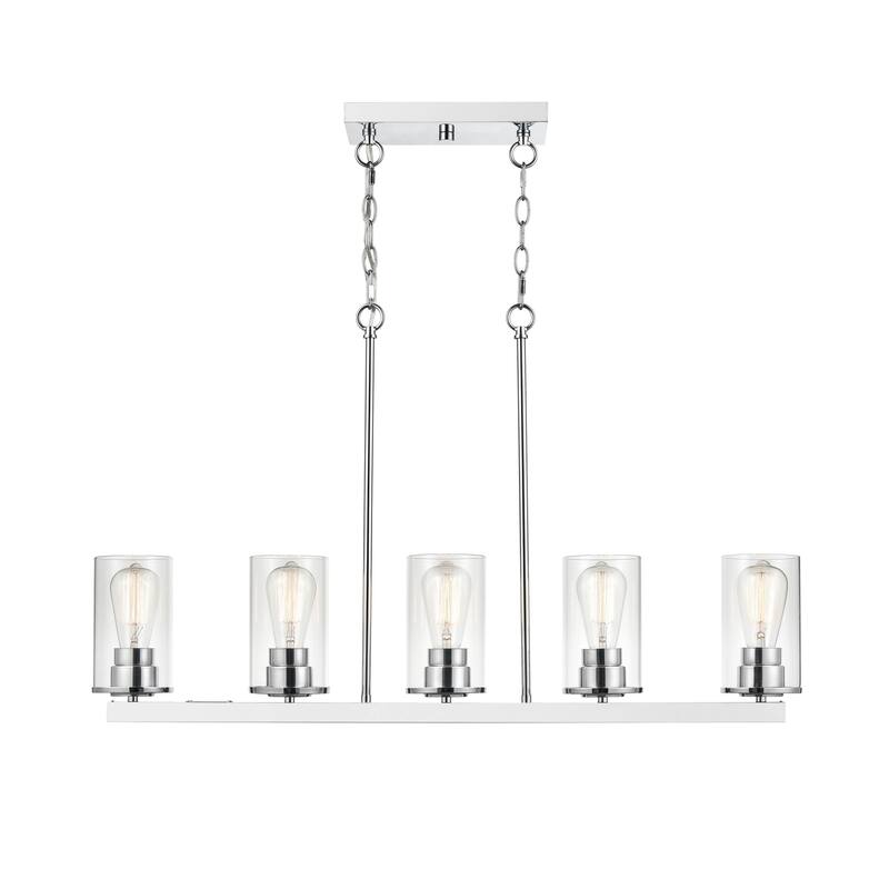 Millennium Lighting Verlana 5 Light Pendant Fixture in Multiple Finishes with Clear Glass Shades - Brushed Nickel
