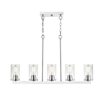 Millennium Lighting Verlana 5 Light Pendant Fixture in Multiple Finishes with Clear Glass Shades