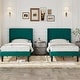preview thumbnail 27 of 27, Javlergo Set of 2 Twin Size Adjustable Headboard Kids Platform Bed Frame 8 Inch Underbed Storage No Box Spring Needed Bed Frame Dark Green - Twin