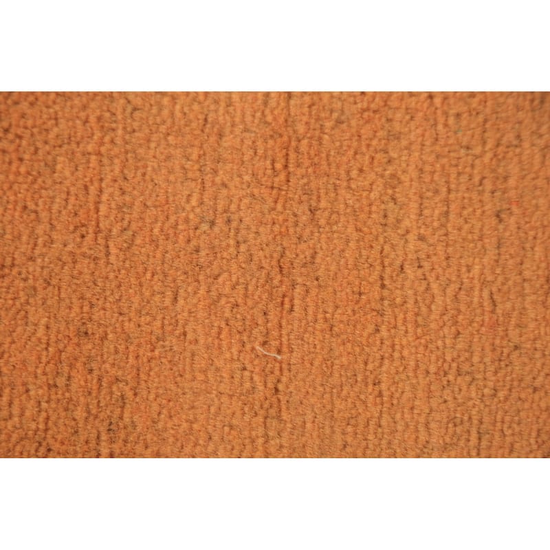 Modern Gabbeh Oriental Area Rug Handmade Orange Solid Wool Carpet - 4'11" x 6'7"