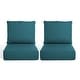 preview thumbnail 67 of 103, Pocassy 22"x24"x6" Thick Cushions Pillows Indoor & Outdoor Cushion 2 Set Seat & Back Cushion - Peacocka Green Cushion