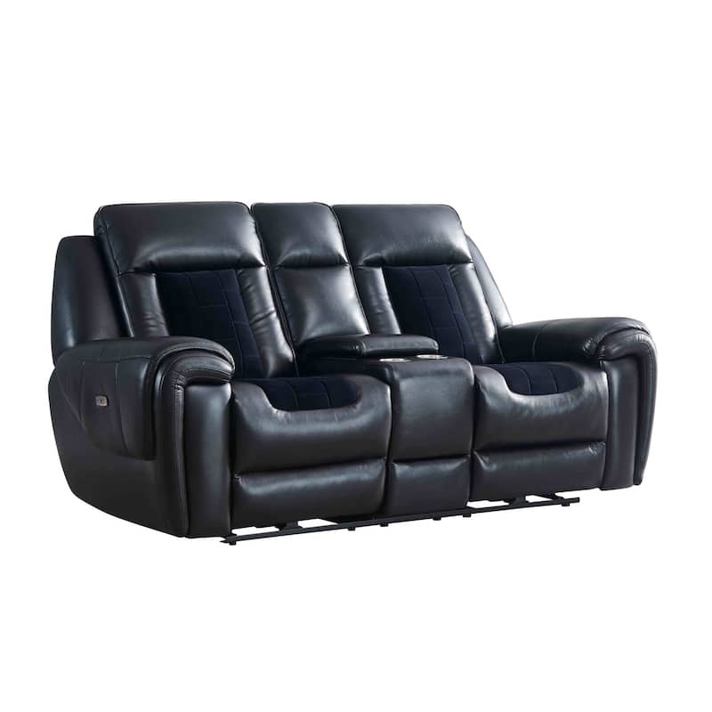 79" Black Power Reclining Loveseat With Storage