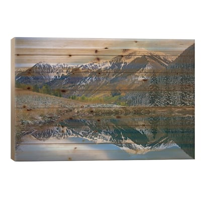 Pond And Mountains, Maroon Bells-Snowmass Wilderness Area, Colorado Print On Wood by Tim Fitzharris - Multi-Color