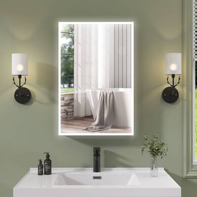 20'' W 30'' H Recessed Frameless Medicine Cabinet Mirror 3 Adjustable