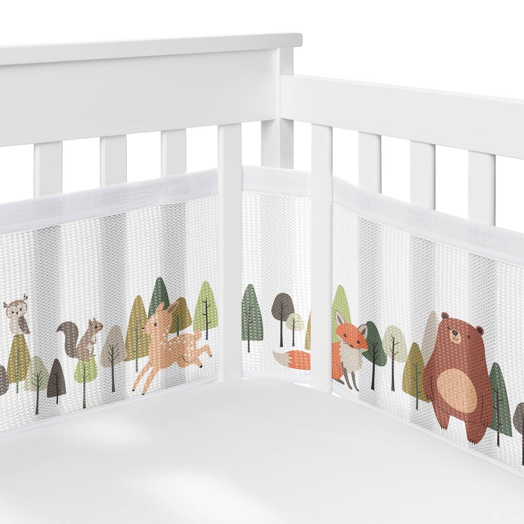 Sweet Jojo Designs + BreathableBaby Breathable Mesh Crib Liner Woodland Animals Boy, Girl, Unisex/Gender Neutral Woodsy Pals