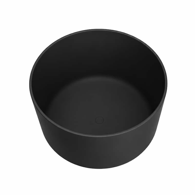 Modern Round Deep White Solid Surface Soaking Tub