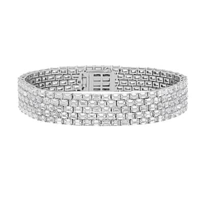 Auriya 14K Gold Lab Grown Emerald Diamond Thick Bracelet 22 3/5 ct. tw. (F-G VS) - N/A