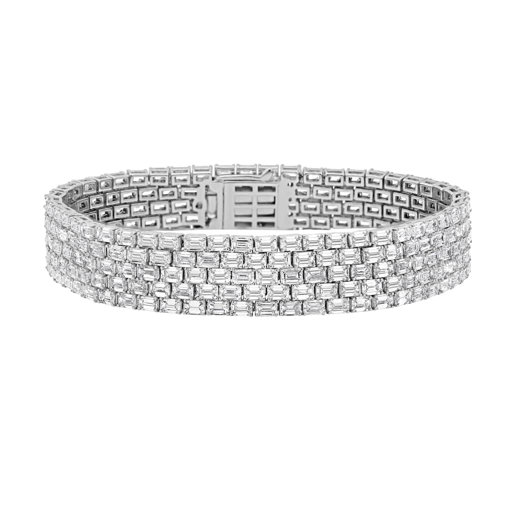 Auriya 14K Gold Lab Grown Emerald Diamond Thick Bracelet 22 3/5 ct. tw. (F-G VS) - N/A
