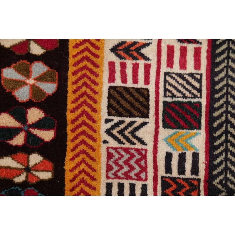 Hand Knotted Oriental 100% Wool Carpet Traditional Tribal Red Shiraz Area Rug - 5' 11'' X 4' 1''