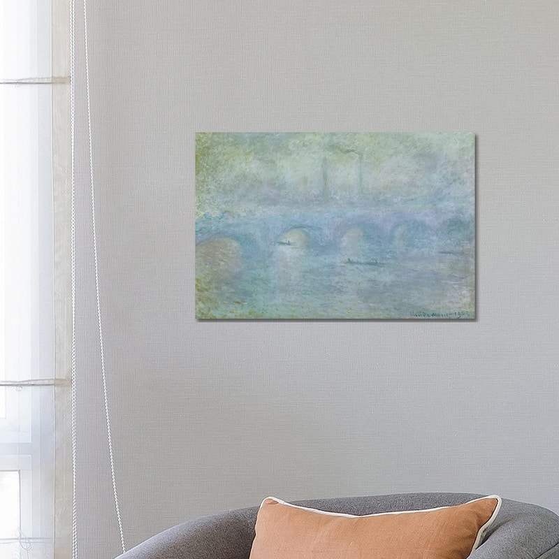 iCanvas "Waterloo Bridge - Effect of the Mist, 1903" by Claude Monet Canvas Print - 18x26x1.5