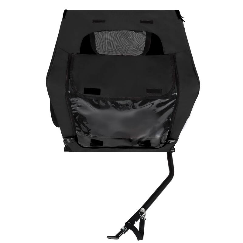 Outdoor Heavy Duty Collapsible Pet Bike Trailer with 16-Inch All-Terrain Wheels & Universal Hitch, Foldable Carrier Cart