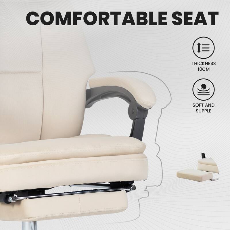 Big Tall Executive Office Chair with Footrest Removable Headrest High Back Ergonomic Computer Desk Chair Frosted Velvet