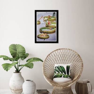 Wynwood Studio Prints Fashion and Glam Going For A Swim Green and Dark Purple Modern & Contemporary Wall Art Canvas Print