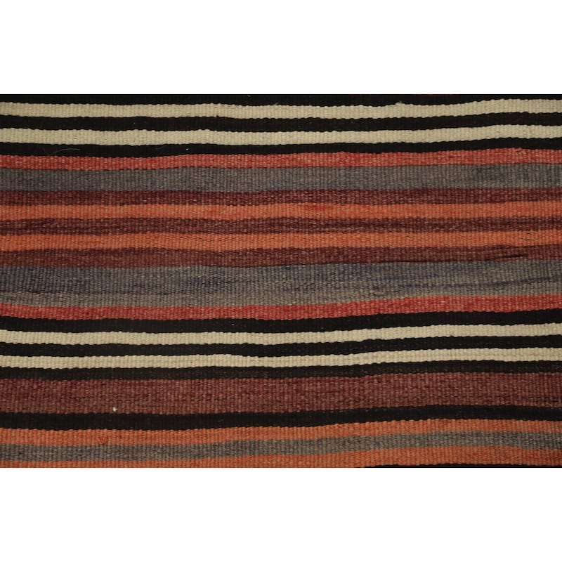 Hand Woven Oriental 100% Wool Carpet Southwestern Geometric Multi-Colored Kilim Area Rug - 8' 11'' X 4' 8''