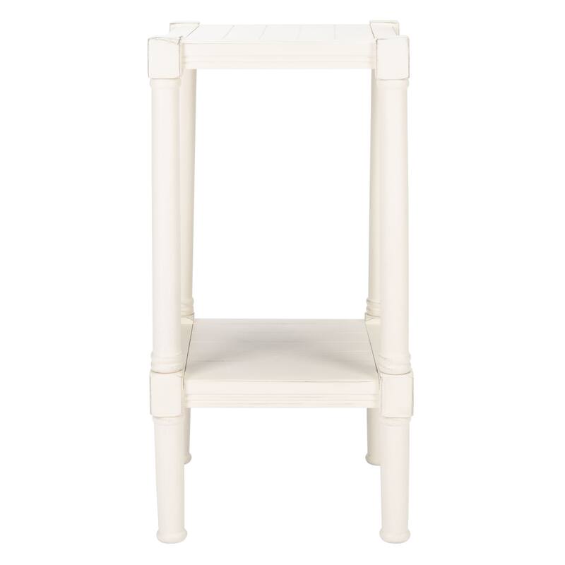 SAFAVIEH Nermira Square Accent Table - 13.8" W x 13.8" L x 28.3" H - 14Wx14Dx28H - Distressed White