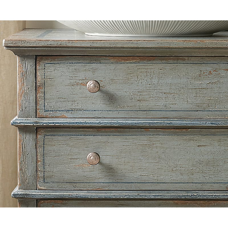 Hooker Furniture Costiere 42"W Rustic European Farmhouse 4 Drawer - Normandy Dark Blue