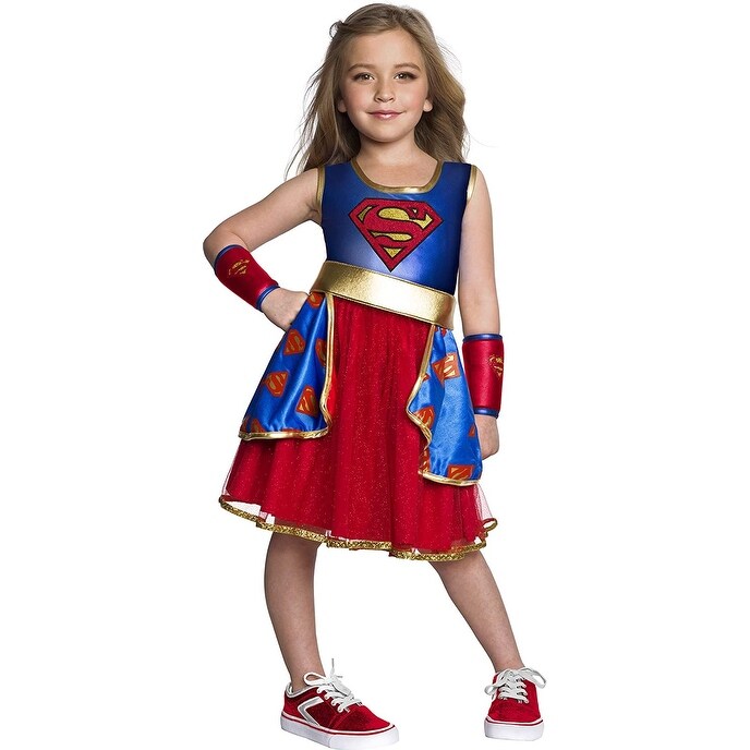 New DC Comics Supergirl Cosplay Tutu Tulle Dress with Cape Size S,M,L,XL