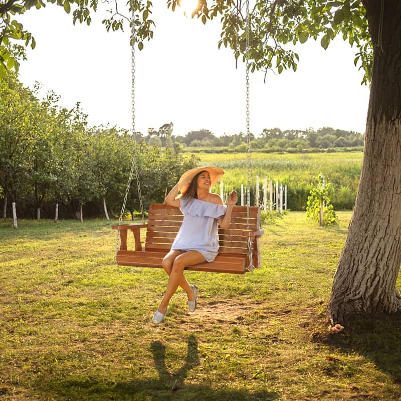 2 Person Patio Wooden Porch Swing