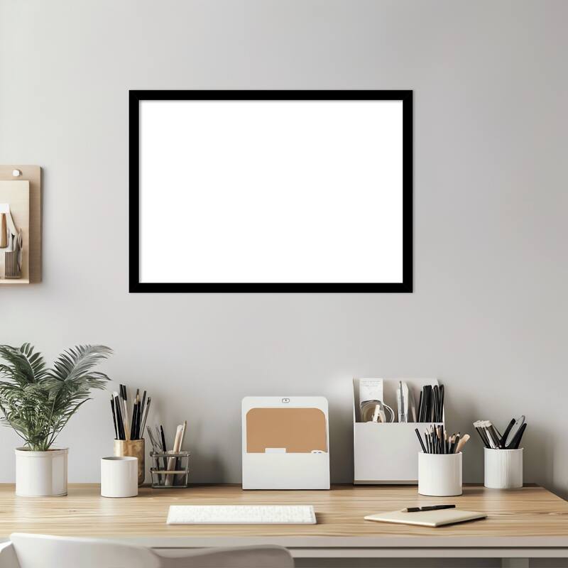 Amanti Art Black Gallery Deep Framed Dry Erase Magnetic Board