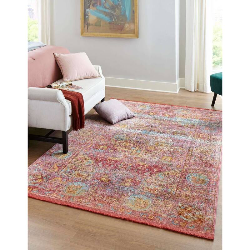 Traditional Samana Collection Area Rug - 2'2"x3' - Red