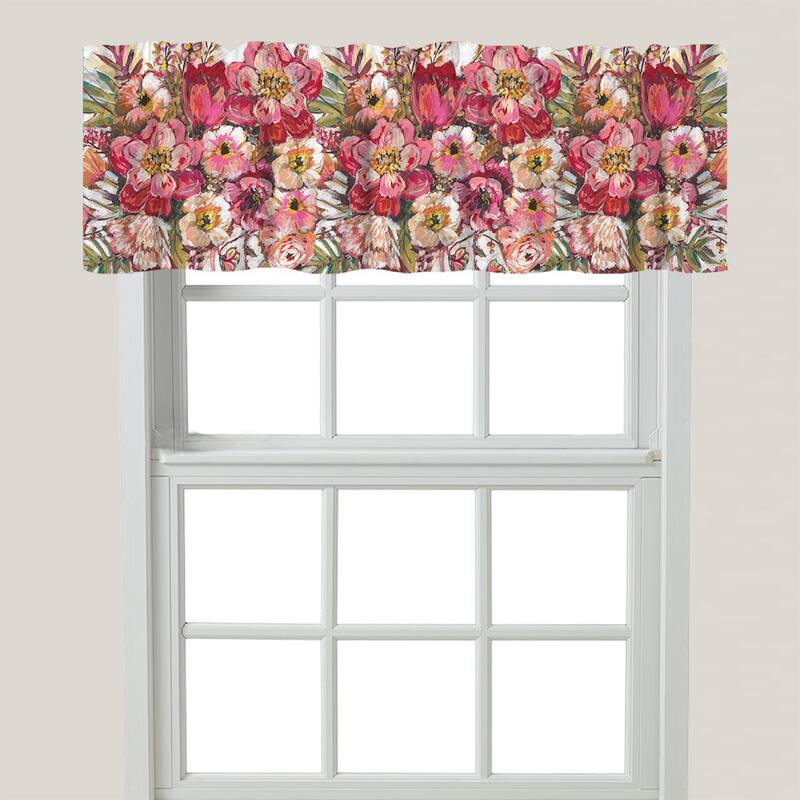 Pink Posies Window Valance - 60" x 18"