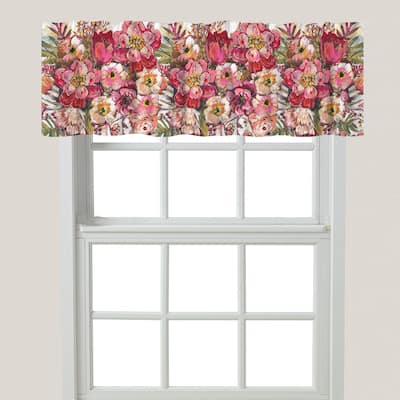Pink Posies Window Valance - 60" x 18"