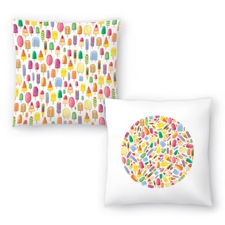 Ice Lollies and Ice Lolly Circle - Set of 2 Decorative Pillows - Bed ...