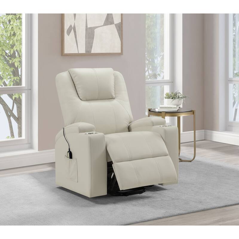 Armstrong Upholstered Power Lift Massage Recliner