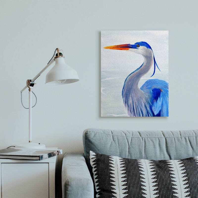 Stupell Strong Blue Pelican in Water Aquatic Bird Portrait Canvas Wall Art - Multi-Color