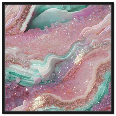 Pink and Mint Crystal III Canvas by Art Remedy