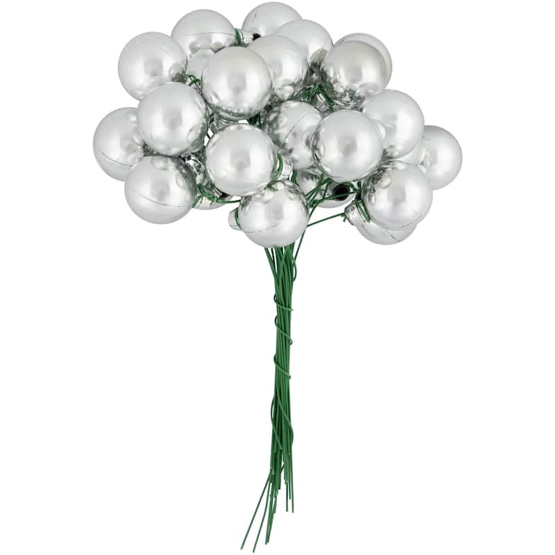 Shatterproof Ball Ornament Christmas Pick - 6.75" - Silver