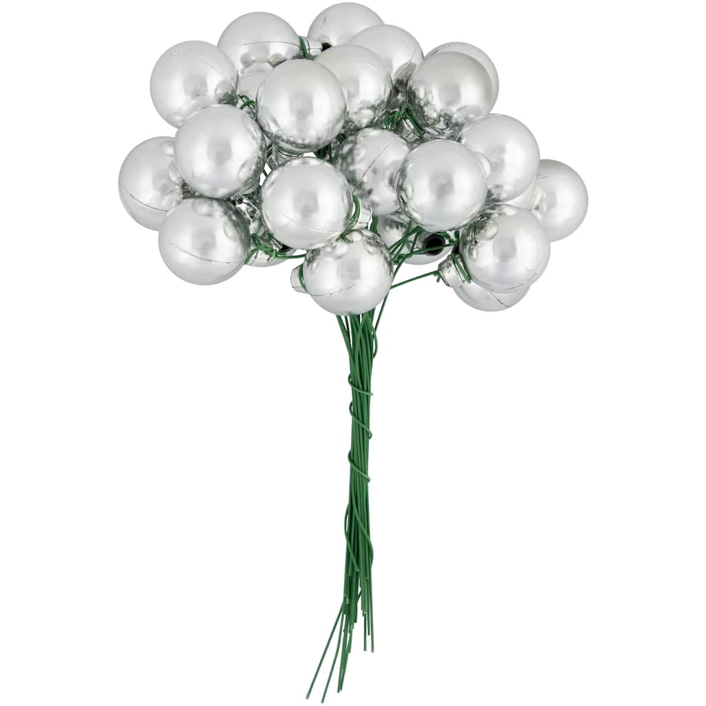 Shatterproof Ball Ornament Christmas Pick - 6.75" - Silver