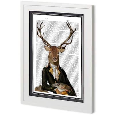 Custom Deer in Chair Framed Art Print