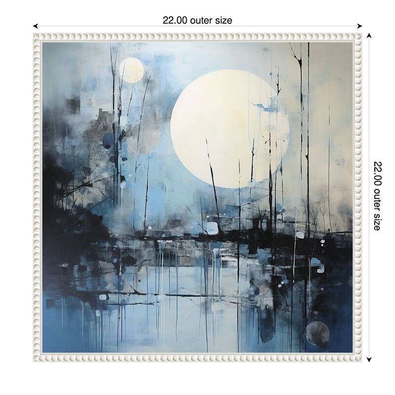 Illuminating Moon by Tradelink inhouse artist Framed Canvas Wall Art Print - 22 x 22 in