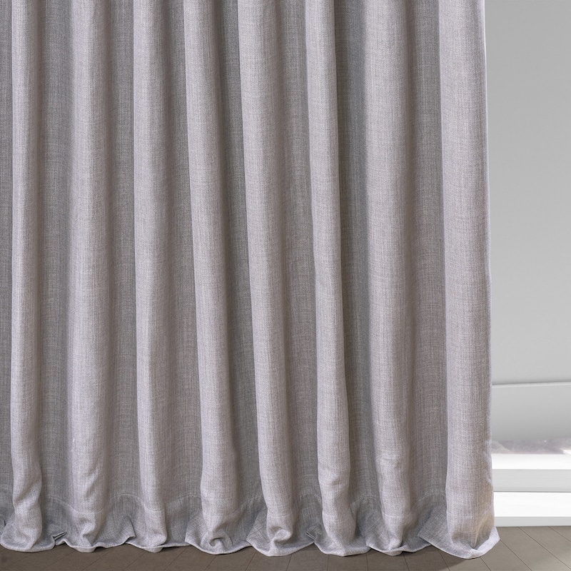 Exclusive Fabrics Faux Linen Extra Wide Room Darkening Curtain Panel