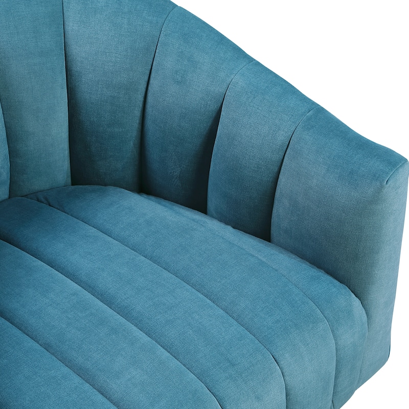 Briar 27.5" Velvet Swivel Chair - 360-Degree Metal Swivel Base